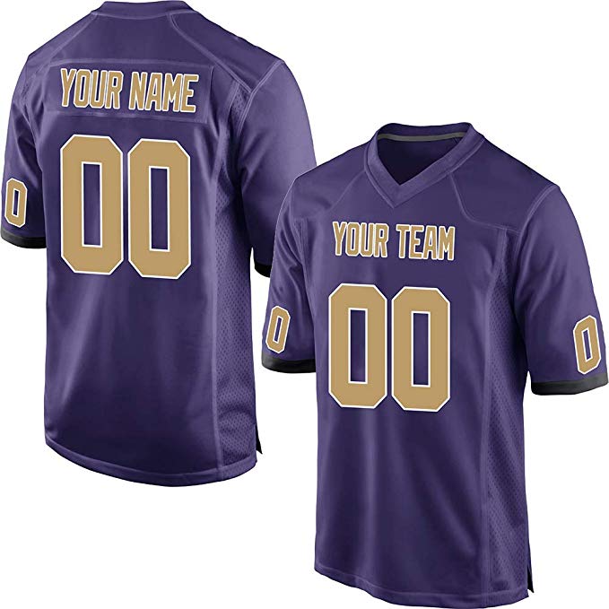 Custom Purple Adult Mesh Personalized Football Jerseys Embroidered Team Name and Your Numbers